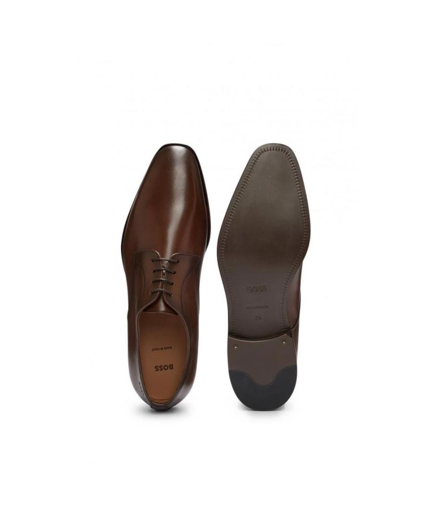 Hugo Boss Lisbon Mens Leather Derby Shoes With Lining NOS - Brown - Size UK 10